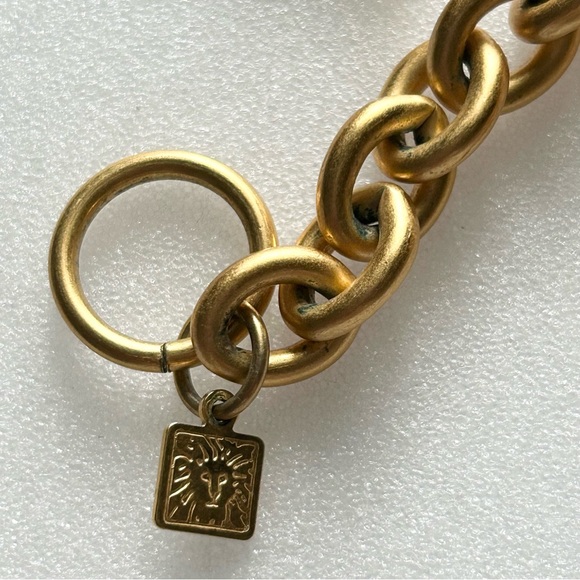 Anne Klein Byzantine Black Enamel Cross Matte Gold Tone Chain Necklace 28” - Picture 6 of 9